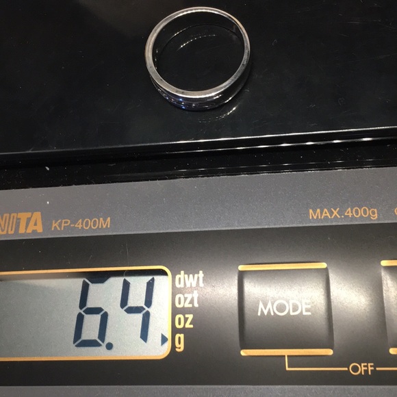 14K white gold round diamonds band - Picture 4 of 4